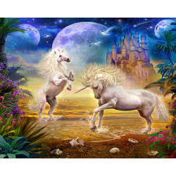 Diamond Painting Kit with Round Crystals / 21x25 cm / Partial Drill - The Castle of the Unicorn -  YSA1402