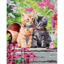 Set tablou cu numere 30x40 cm - Pisicuțe drăguțe Ms7203