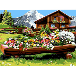 Комплект рисуване по номера 40x50 см -Планинска къща Ms7364