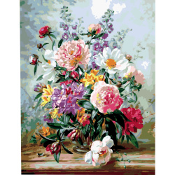 Set tablou desen cu numere 40x50 cm - Flori de vara Ms7625