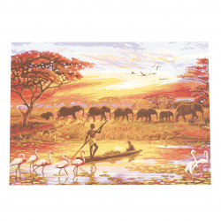 Set tablou cu numere 40x50 cm - Africa Ms8950
