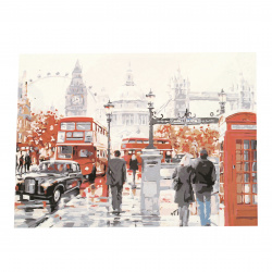 Комплект рисуване по номера 40x50 см - Снежен Лондон Ms9073