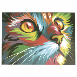 Комплект рисуване по номера 40x50 см - Котка дъга Ms9259