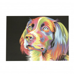 Set tablou dupa numere 40x50 cm - Dog rainbow Ms9260