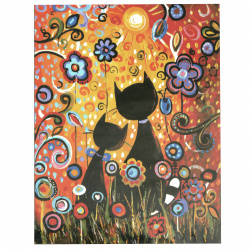 Set tablou cu numere 40x50 cm - Culoare si pisica Ms9580