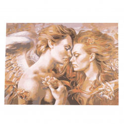 Комплект рисуване по номера 40x50 см - Ангелска страст Ms9785