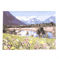 Σετ ζωγραφικής με αριθμούς 40x50 cm - Λίμνη στο βουνό MS9540