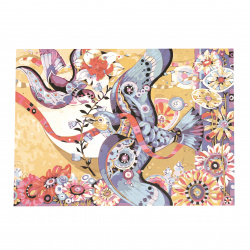 Set tablou dupa numere 40x50 cm - Pasari colorate MS9574