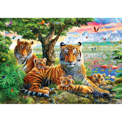 Σετ ζωγραφικής με αριθμούς 30x40 cm - οικογένεια τίγρης BFB0261