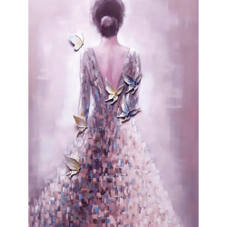 Σετ ζωγραφικής με αριθμούς 30x40 cm - Το κορίτσι με τις πεταλούδες BFB0451