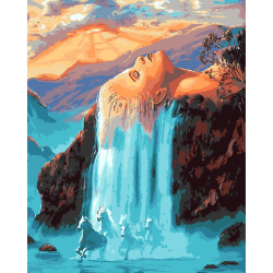 Комплект рисуване по номера 30x40 см -Жена водопад BFB0747