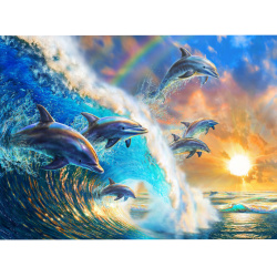 Комплект рисуване по номера 40x50 см - Игриви делфини BFB0240