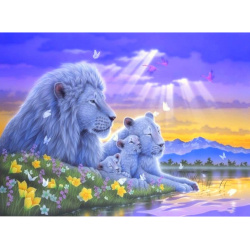Σετ ζωγραφικής με αριθμούς 40x50 cm - Οικογένεια λευκών λιονταριών BFB0312