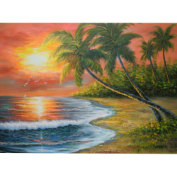 Paint by Numbers Kit, 40x50 cm - By the Shore under the Palms BFB0404