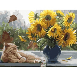 Set tablou cu numere 40x50 cm - Parfum de floarea soarelui BFB1161