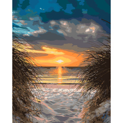 DIY Paint By Numbers Kit, Size: 30x40 cm - Coastal Sunset, BFB0222