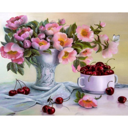 Paint by Number Kit / 30x40 cm - Still-life with Cherries, BFB1170