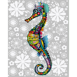 Paint by Number Kit, Wall Decor /  30x40 cm - Colorful Seahorse, MS9839