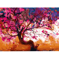 Комплект рисуване по номера 40x50 см -Древно розово дърво MS9790