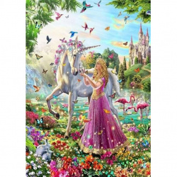Paint by Number Kit / 40x50 cm - The Unicorn Girl, BFB0392