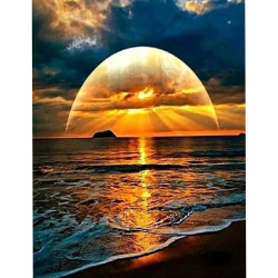 Σετ ζωγραφικής με αριθμούς 40x50 cm - Ηλιοβασίλεμα στη θάλασσα BFB0406