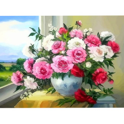 Painting by Numbers, 40x50 cm - Fresh Peonies, BFB1165