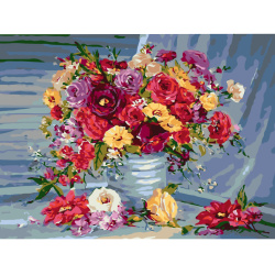 Σετ ζωγραφικής με αριθμούς 40x50 cm - Λουλούδια για το σπίτι BFB1545