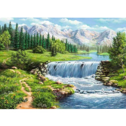 Painting by Numbers, Home Decor / 40x50 cm - Mountain Stream,  BFB1550