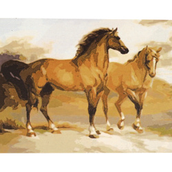 Σετ ζωγραφικής με αριθμούς  40x50 cm - Άλογα MS8142