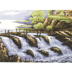 Комплект рисуване по номера 40x50 см - Чудните водопади Q1868