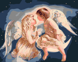Paint By Numbers Kit "Heavenly Angels", Size: 30x40 cm, DIY Acrylic Painting Kit By Numbers for Beginners / BFB1159