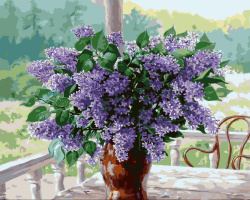 DIY Paint By Numbers Kit "Fragrant Lilac", Size: 30x40 cm, Acrylic painting set for beginners / MS8423