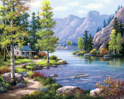 Set pictura dupa numere 40x50 cm - Fairytale serenity MS8542