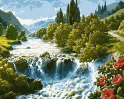 Σετ ζωγραφικής με αριθμούς 40x50 cm - Η ορμή του ποταμού Ms9812