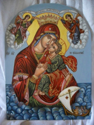 Goblen cu diamant 30x40 cm diamante rotunde lipire integrala cu rama - Maica Domnului - Eleusis ZJ0062
