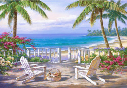 Πίνακας με ψηφίδες (στρόγγυλες) 40x50 cm πλήρης κόλληση με τελάρο -Hawaiian Beach YSG4269