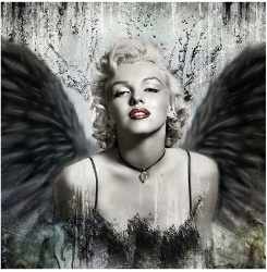 Goblen cu diamante 30x40cm cu diamante rotunde cu cadru - Marilyn Monroe YSG0439