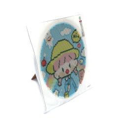 Children's Diamond Painting Kit 20x20 cm, Round Diamonds, Full Adhesive with Plastic Frame - DY2016