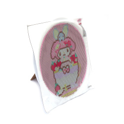 Children's Diamond Painting Kit 20x20 cm, Round Diamonds, Full Adhesive with Plastic Frame - DY2019