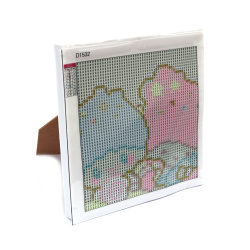 Children's Diamond Painting Kit 18x18 cm, Round Diamonds, Full Adhesive with Plastic Frame - D1532