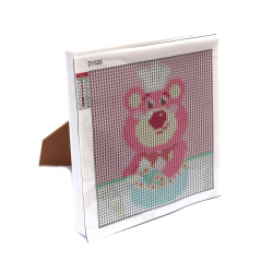 Children's Diamond Painting Kit 18x18 cm, Round Diamonds, Full Adhesive with Plastic Frame - D1535