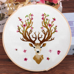 Creative Embroidery Kit, 20x20 cm, with Embroidery Frame, Threads, Needles, and Accessories - N1128