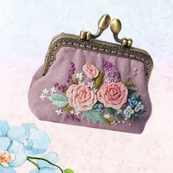 Creative Embroidery Kit, Purse Type, with Embroidery Frame, Threads, Needles, and Accessories - N5005