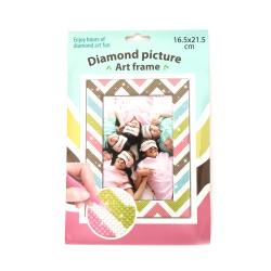 Ramă foto din carton pentru lipire cu diamante 16,5x21,5 cm