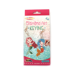 DIY Diamond Art Kit of Two Key Chains - Mermaids, 8x7cm