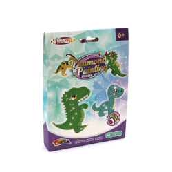 DIY Diamond Art Kit of Two Sheets of Stickers - Dinosaurs, 10x15 cm