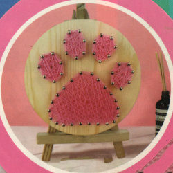 STRING ART Creative Set with Threads, Nails and Easel, 11x11 cm - Paw DHAA28300