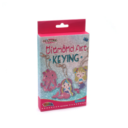 Diamond Creative Kit: 3 Key Rings with Mermaids and Jellyfish, 8x7 cm 