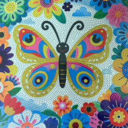 Elegant Butterfly Diamond Painting Kit – 20x20 cm, Round Diamonds, Partial Drill (MKX17347)