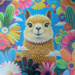 Charming Diamond Painting 30x30 cm with Round Diamonds – Partial Drill “Llama” MKX17356